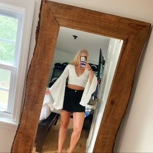 Cropped festival flare sleeve top size S